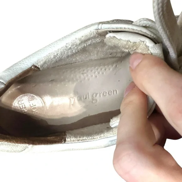 Paul Green castle platform leather cream white Sneakers 8 - Picture 9 of 10